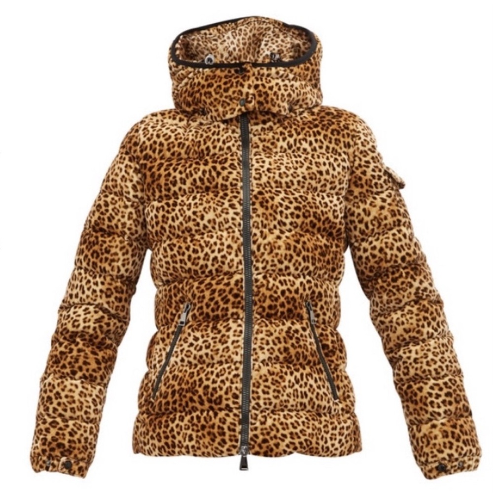 Moncler Bady Leopard Print Down Coat Size 00 - image 1